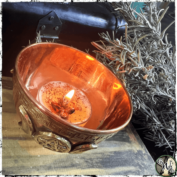 Copper Triple Moon Ritual Bowl | Hold Offerings, Herbs, Incense