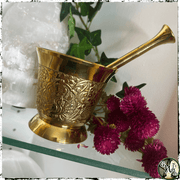 Victorian Brass Mortar and Pestle | Incense, Resin, Herbs