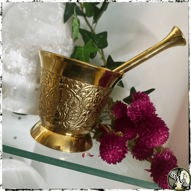 Victorian Brass Mortar and Pestle | Incense, Resin, Herbs