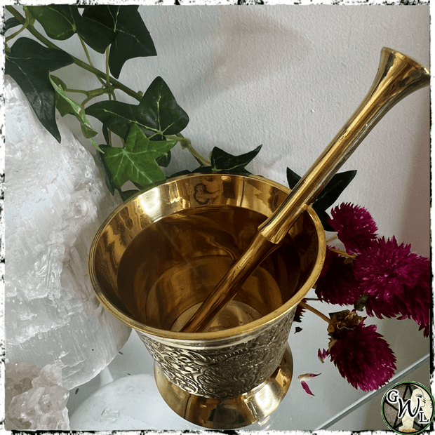 Victorian Brass Mortar and Pestle | Incense, Resin, Herbs