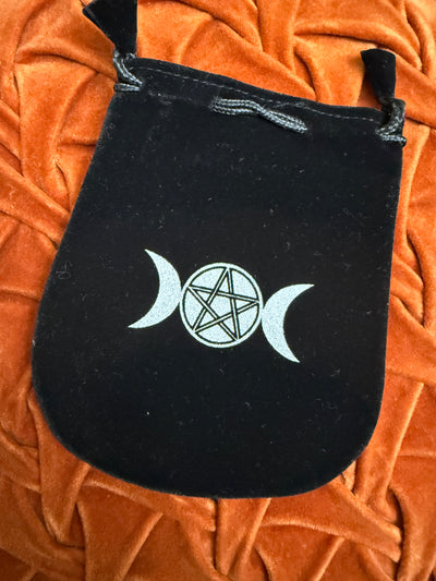 Velvet Triple Moon Pouch | Spell Bag, Crystal and Tarot Storage