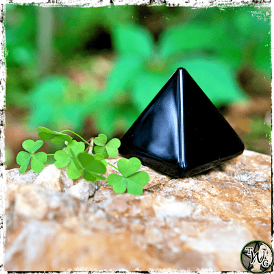 Black Obsidian Crystal Pyramid, Crystals for Fear, The Witch's Guide