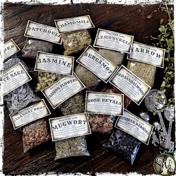 Custom Witch Herb Set, White Willow Bark, Green Witch Living