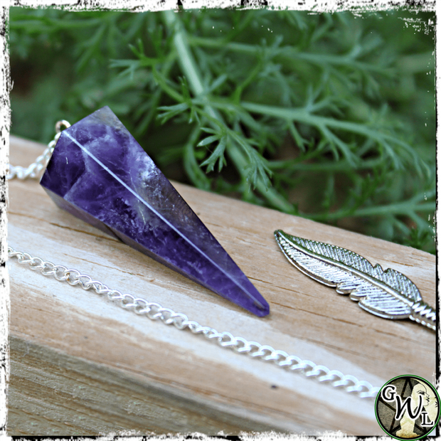Amethyst Crystal Pendulum for Witches, Green Witch Living