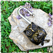 Owl Lock and Key Set, Altar Decor, Green Witch Living