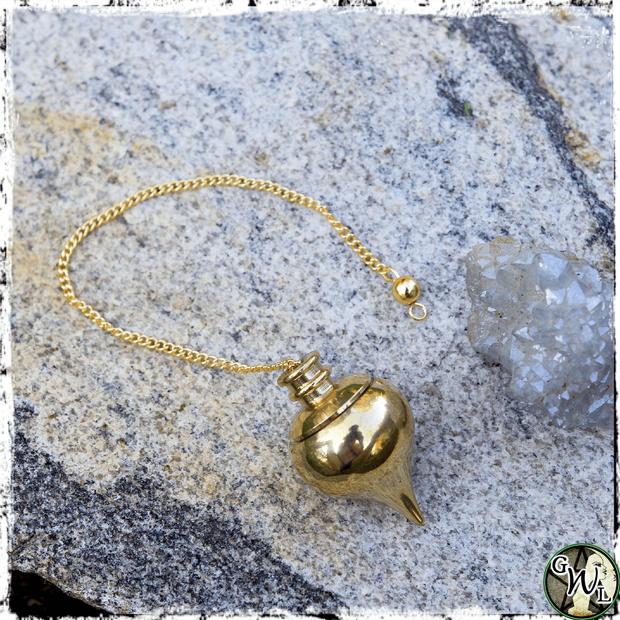 Secret Chamber Brass Pendulum, Green Witch Living