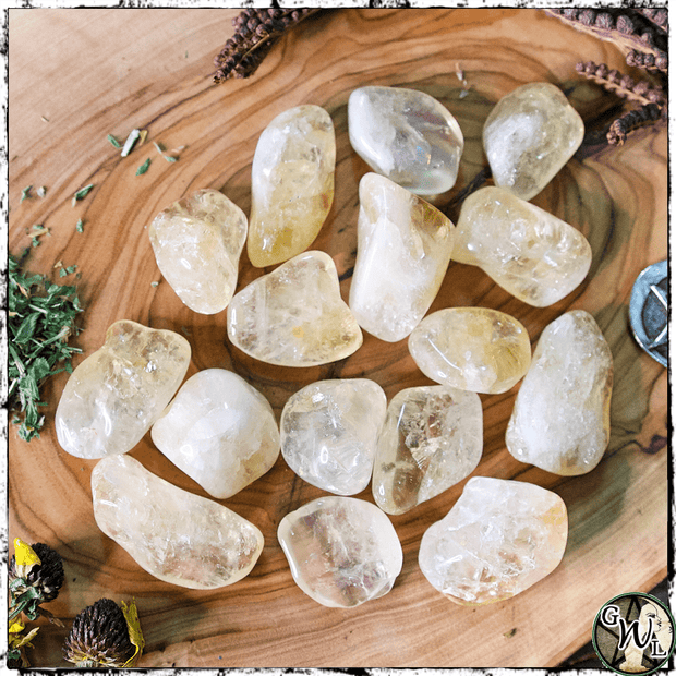 Tumbled Citrine Crystals, Crystals for Witches, Green Witch Living