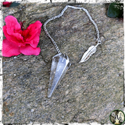Clear Quartz Crystal Pendulum, Divination for Witches, Green Witch Living