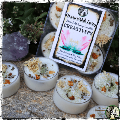 Creativity Spell Candles, Green Witch Living