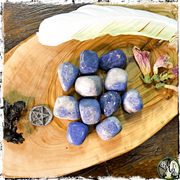 Tumbled Dumortierite Crystals for Witches, Green Witch Living