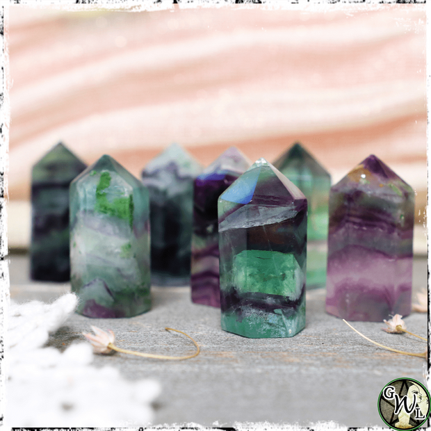 Mini Fluorite Crystal Towers, Green Witch Living