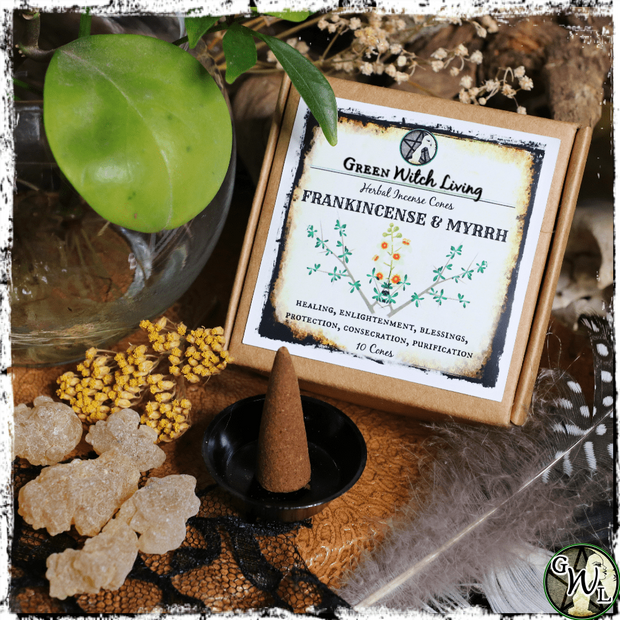 Frankincense and Myrrh Incense Cones for Witches, Green Witch Living