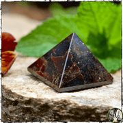 Garnet Crystal Pyramid for Witches, Altar Decor, Green Witch Living