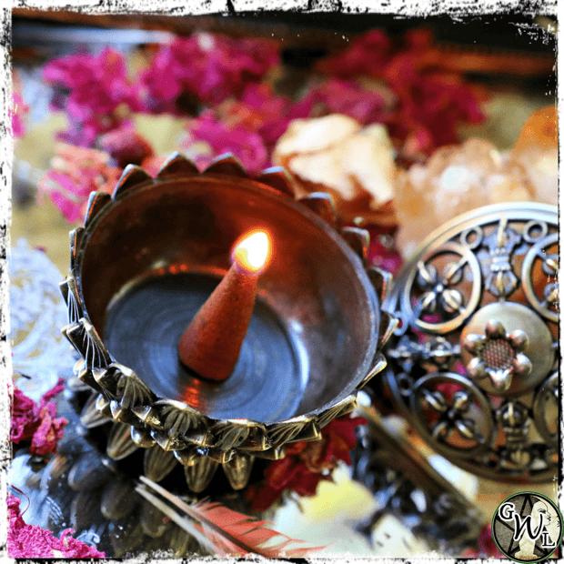 Lotus Incense Burner for Cone Incense, Holder, Green Witch Living