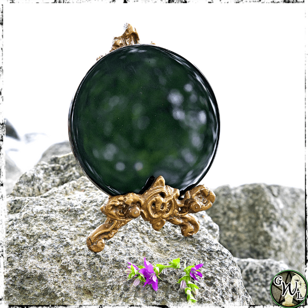 Scrying Mirror Holder, Stand, Easel, Green Witch Living