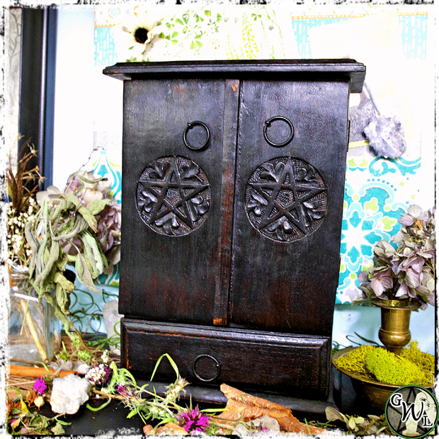 Pentagram Herb Storage Box, Green Witch Living