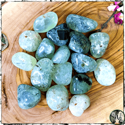 Tumbled Prehnite Crystals for Witches, Green Witch Living