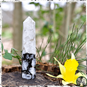 Rainbow Moonstone Crystal Tower for Witches, Generators, Obelisks, Green Witch Living
