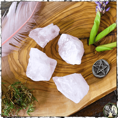 Raw Rose Quartz Crystals for Love, Compassion, Green Witch Living