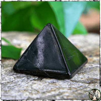 Shungite Crystal Pyramid, EMF Protection, Green Witch Living