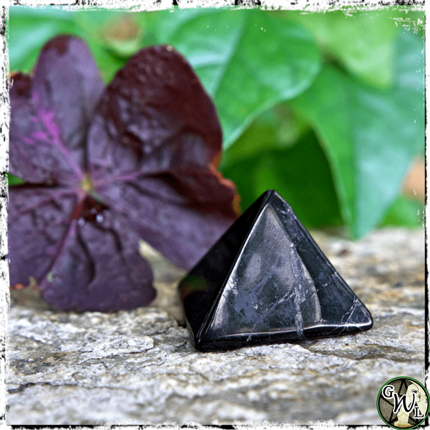 Shungite Crystal Pyramid for Witches, Protection, Green Witch Living