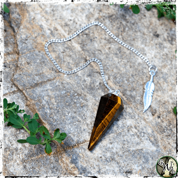Tiger's Eye Crystal Pendulum, Divination for Witches, Green Witch Living