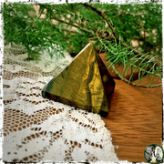Tiger's Eye Crystal Pyramid for Protection, Altar Decor, Green Witch Living
