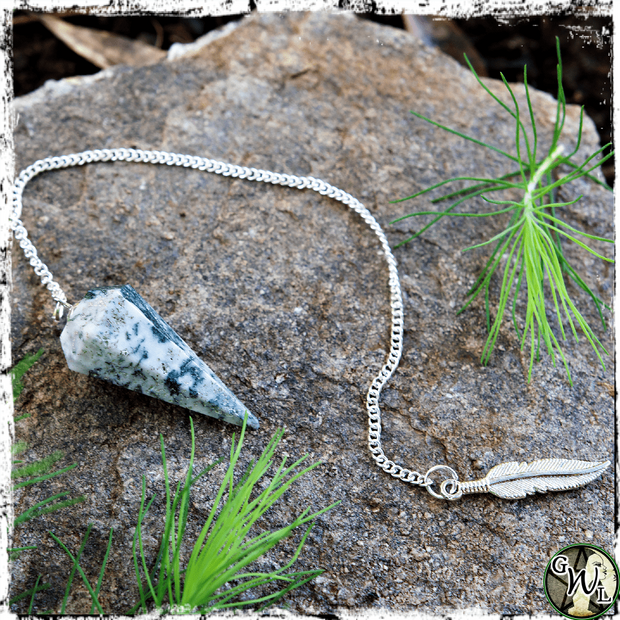 Tree Agate Crystal Pendulum, Divination for Witches, Green Witch Living