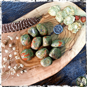 Tumbled Unakite Crystal, Opening the Third Eye, Green Witch Living
