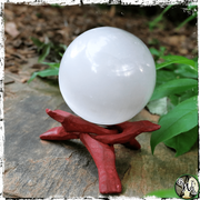 Wooden Crystal Sphere, Ball Stand, Green Witch Living