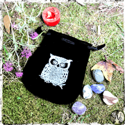 Velvet Owl Pouch, Spell Bag for Holding Amulets, Curios, Tarot Cards, The Witch's Guide