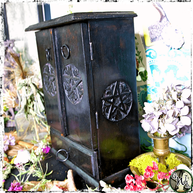 Pentagram Herb Cupboard, Green Witch Living